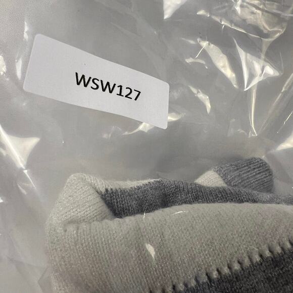 Collection by Cezele Gray/White Fiagonal Stripe Sweater Button V-Neck Size L - Picture 9 of 9